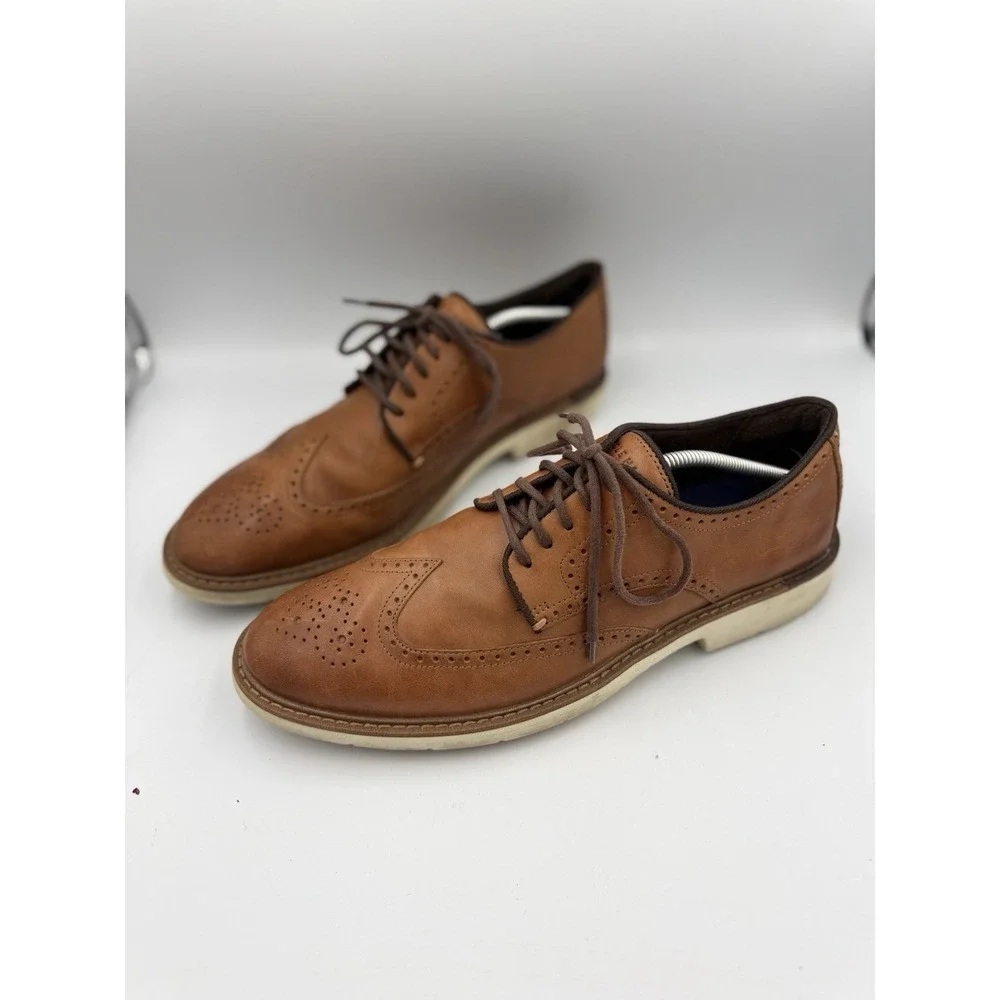Cole Haan Grand Series Go To Wingtip Oxford Shoes Men's 12M Brown Leather C34120
